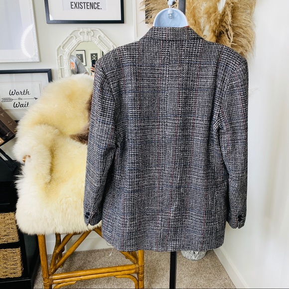 Black & White Oversized Versatile Wear Tweed Blazer Jacket - Picture 2 of 12